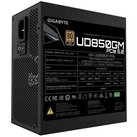 Fonte di Alimentazione Gigabyte GP-UD850GM PG5 850 W 105 W 80 Plus Gold