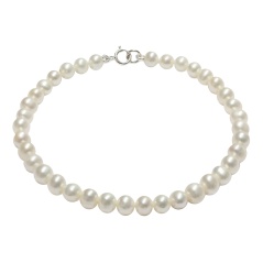 Mayumi Bracciale Bianco- argento 925 - perle di acqua dolce semisferica - 4.5 - 5.5 mm