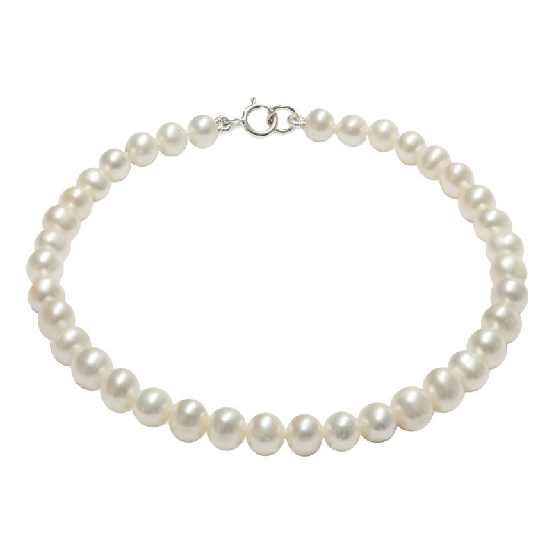 Mayumi Bracciale Bianco- argento 925 - perle di acqua dolce semisferica - 4.5 - 5.5 mm