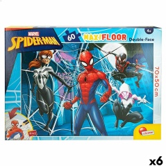 Child's Puzzle Spider-Man Double-sided 60 Pieces 70 x 1,5 x 50 cm (6 Units)