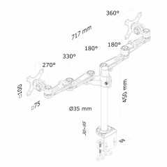 Supporto da Tavolo per Schermo Neomounts FPMA-D935D 