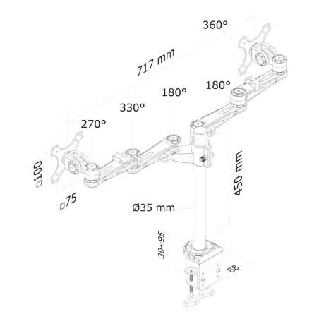 Supporto da Tavolo per Schermo Neomounts FPMA-D935D 