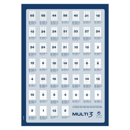 Printer Labels MULTI 3 500 Sheets 70 x 30 mm White Upright
