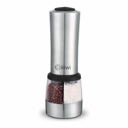 Electric Grinder Kiwi 2 Compartments Silver (6 Units)