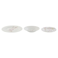 Dinnerware Set Home ESPRIT White Green Pink Porcelain 18 Pieces 27 x 27 x 2 cm