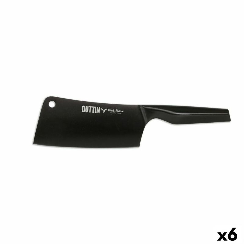 Large Cooking Knife Quttin Black Edition 17,5 cm 2,5 mm (6 Units)