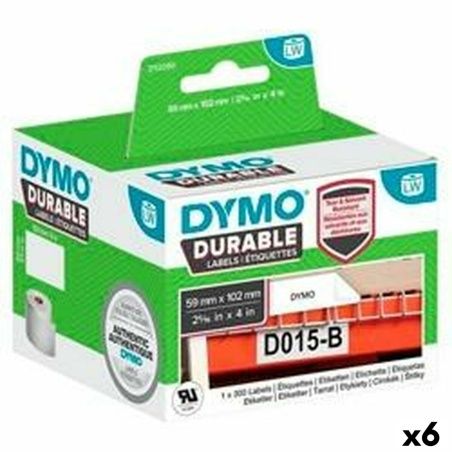 Etichette per Stampante Dymo Durable Bianco 102 x 59 mm Nero (6 Unità)