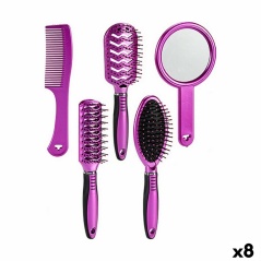 Set of combs/brushes Purple Plastic (8 Units)