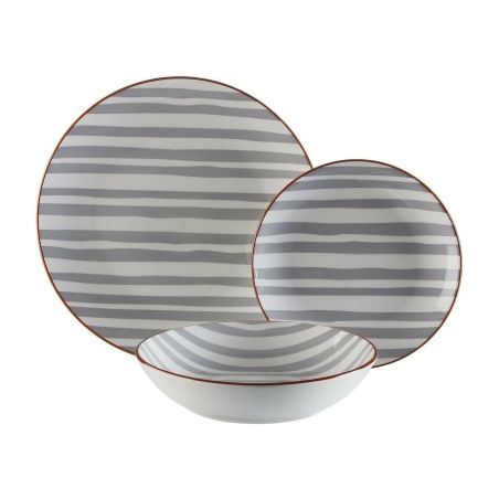 Dinnerware Set Versa Venecia 18 Pieces Grey Porcelain