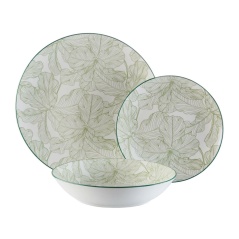 Dinnerware Set Versa Palm tree 18 Pieces Green Porcelain