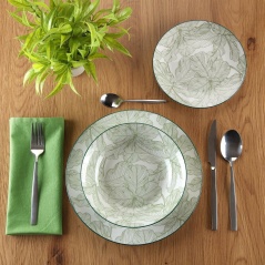 Dinnerware Set Versa Palm tree 18 Pieces Green Porcelain