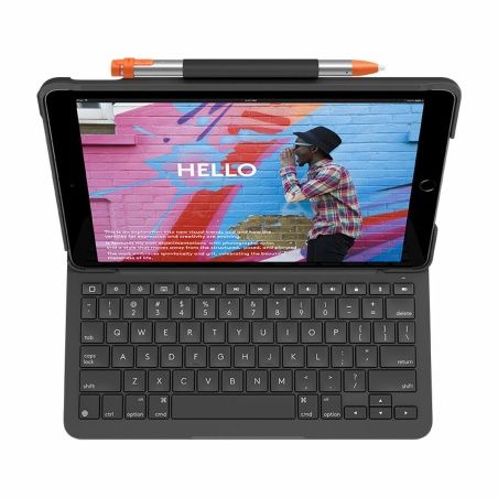 Case for Tablet and Keyboard Logitech iPad 2020 iPad 2019 iPad 2021 Grey Spanish Qwerty QWERTY