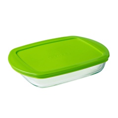 Rectangular Lunchbox with Lid Pyrex Prep&store Px Green 1,6 L 28 x 20 cm Glass (5 Units)