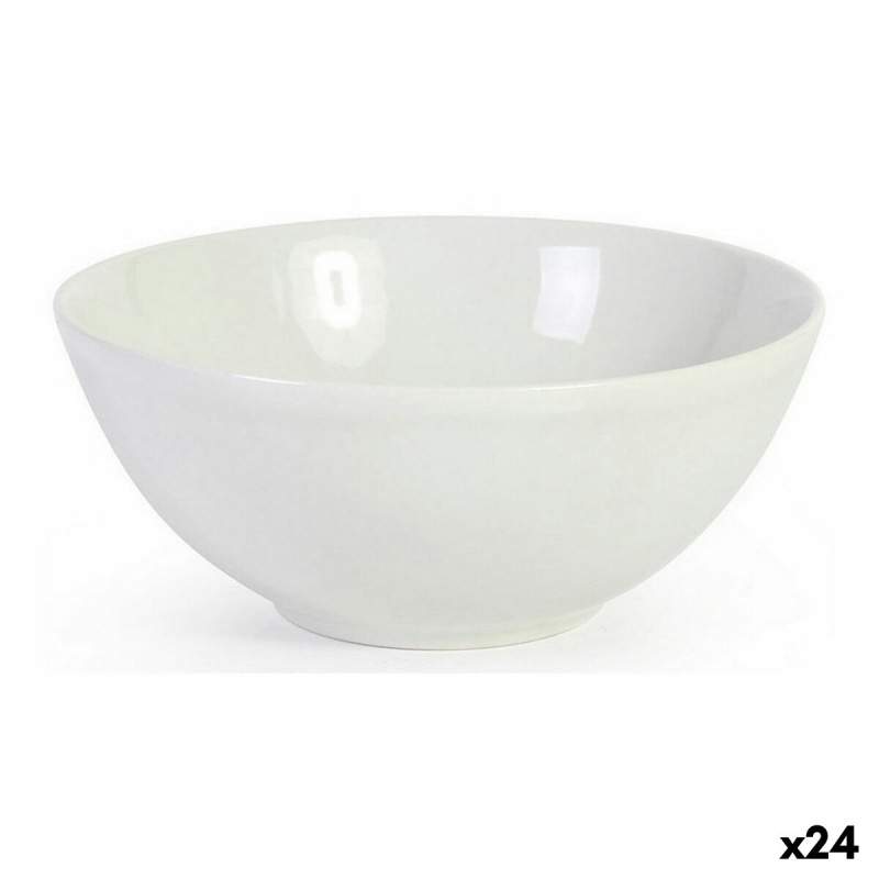 Bowl La Mediterránea Monaco White Ceramic 16 x 7 cm (24 Units)