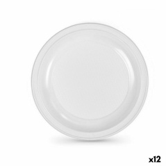 Set di piatti riutilizzabili Algon Bianco Plastica 28 x 28 x 2 cm (24 Unità)
