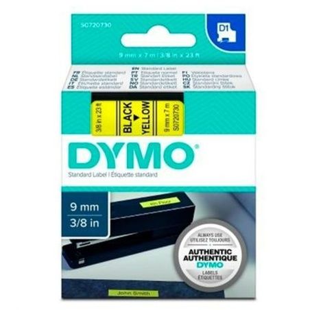 Nastro Laminato per Etichettatrici Dymo D1 40918 9 mm LabelManager™ Nero Giallo (5 Unità)