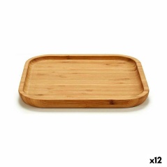 Vassoio per aperitivi Quadrato Marrone Bambù 20 x 1,5 x 20 cm (12 Unità)