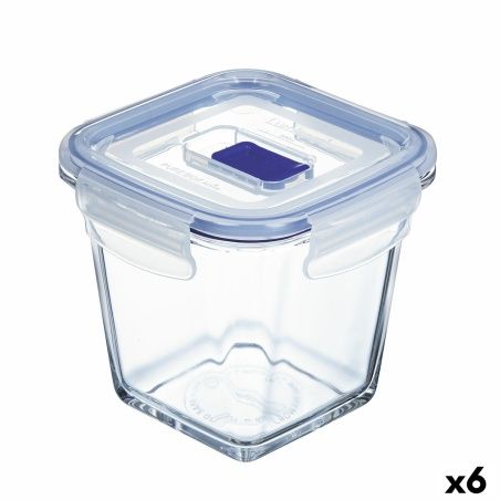 Porta pranzo Ermetico Luminarc Pure Box Active 11,4 x 11,4 x 11 cm 750 ml Bicolore Vetro (6 Unità)