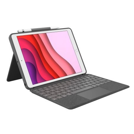 Tastiera Bluetooth con Supporto per Tablet Logitech iPad 2019 Grigio Grafite Qwerty in Spagnolo