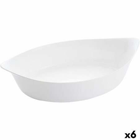 Serving Platter Luminarc Smart Cuisine Oval White Glass 6 Units 38 x 22 cm