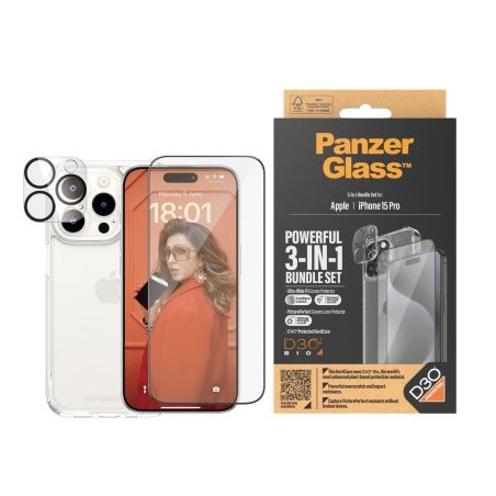 Protettore Schermo per Cellulare Panzer Glass B1173+2810 Apple iPhone 15 Pro