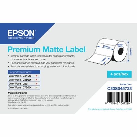 Printer Labels Epson C33S045723 White (1 Unit)
