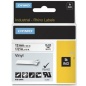 Laminated Tape for Labelling Machines Rhino Dymo ID1-12 12 x 5,5 mm Black White Stick Self-adhesives (5 Units)