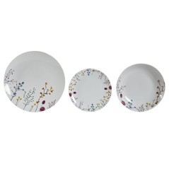 Dinnerware Set DKD Home Decor Multicolour Porcelain Flowers 27 x 27 x 3 cm 18 Pieces (18 pcs)