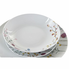 Dinnerware Set DKD Home Decor Multicolour Porcelain Flowers 27 x 27 x 3 cm 18 Pieces (18 pcs)
