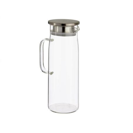 Jar with Lid and Dosage Dispenser Transparent Stainless steel 1,2 L (6 Units)