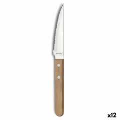 Meat Knife Amefa Pizza Bois Metal Wood (21 cm) (Pack 12x)