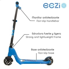 Monopattino Scooter Eezi Azzurro Luci LED