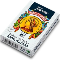 Pack of Spanish Playing Cards (50 Cards) Fournier Plastic 12 Units (61,5 x 95 mm)
