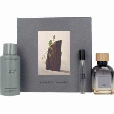 Men's Perfume Set Adolfo Dominguez Ébano Salvia 3 Pieces
