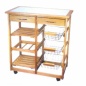 Vegetable trolley DKD Home Decor White Natural Metal Pinewood MDF Wood 67 x 37 x 76 cm