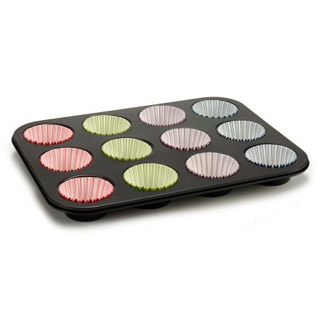 Teglia per Muffin Multicolore Vassoio da Forno (7 x 7 x 3 cm) (35 x 3 x 26,5 cm) (12 Unità)