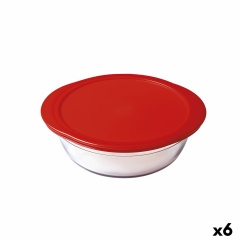 Porta Pranzo Rotondo con Coperchio Ô Cuisine Cook&store Ocu Rosso 2,3 L 27 x 24 x 8 cm Vetro Silicone (6 Unità)