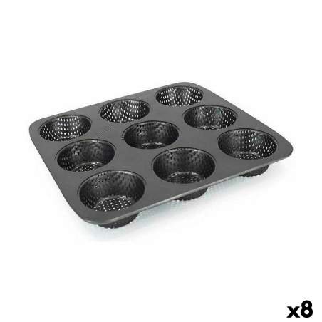 Tartlets tin Quttin 32 x 30 x 3,2 cm Drilled (8 Units)