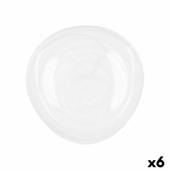 Flat plate Quid Boreal White Glass Ø 30 cm (6 Units) (Pack 6x)