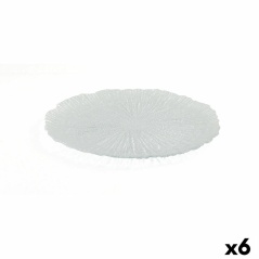 Flat plate Quid Mar De Viento Transparent Glass Ø 28 cm (6 Units) (Pack 6x)