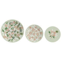 Flat Plate DKD Home Decor Porcelain Traditional 27 x 27 x 3 cm 18 Pieces