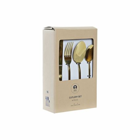 Cutlery DKD Home Decor Black Golden Stainless steel (1,8 x 0,3 x 23 cm) (2 x 0,3 x 21 cm)