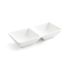 Snack tray Quid Select White Ceramic 15 x 7 cm (12 Units) (Pack 12x)