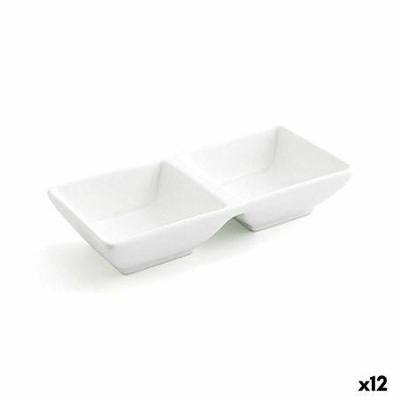 Snack tray Quid Select White Ceramic 15 x 7 cm (12 Units) (Pack 12x)