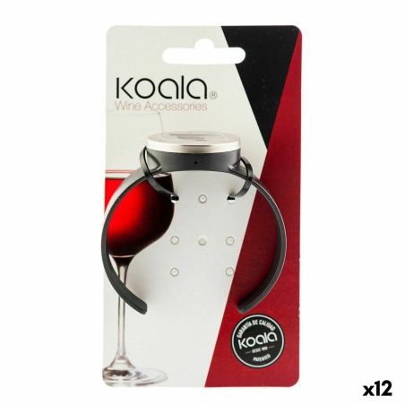Wine Thermometer Koala Bodega Watch Black Plastic 7,5 x 7,5 cm (Pack 12x)
