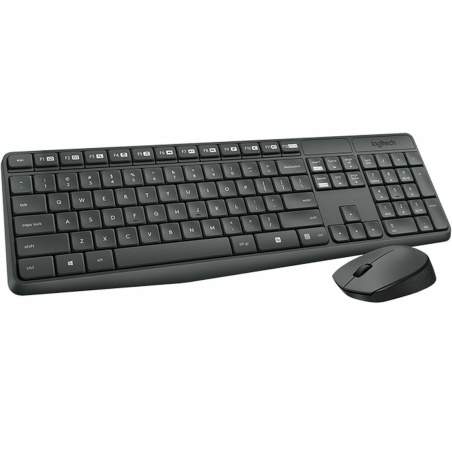 Keyboard and Wireless Mouse Logitech MK235 Black Portuguese