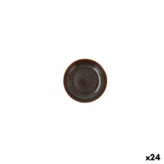 Flat plate Ariane Decor Ceramic Brown (10 cm) (24 Units)