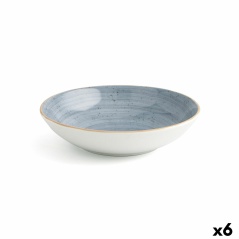 Piatto Fondo Ariane Terra Ceramica Azzurro (Ø 21 cm) (6 Unità)