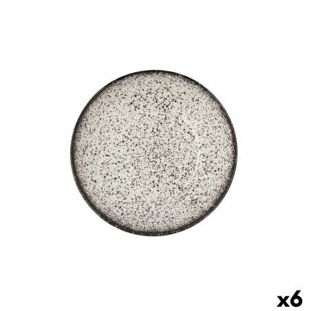 Piatto Fondo Ariane Rock Ceramica Nero (Ø 21 cm) (6 Unità)