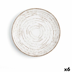 Piatto da pranzo Ariane Tornado White Bicolore Ceramica (6 Unità)